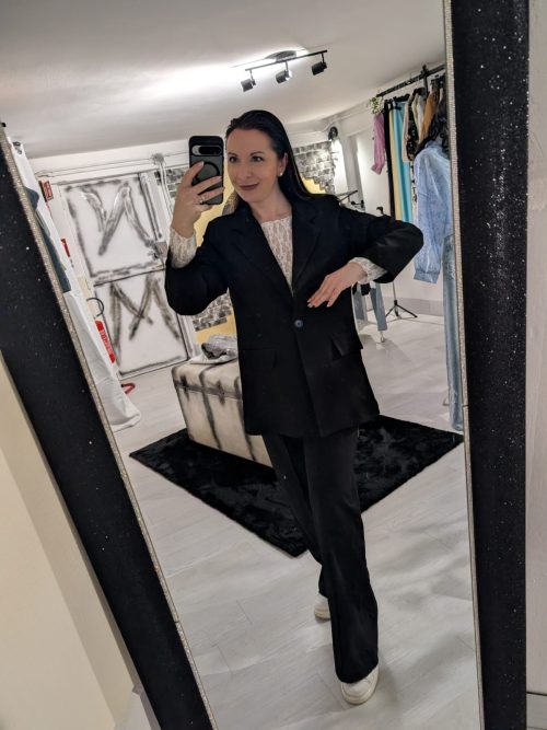 TAILLEUR GESSATO TONO SU TONO BLACK