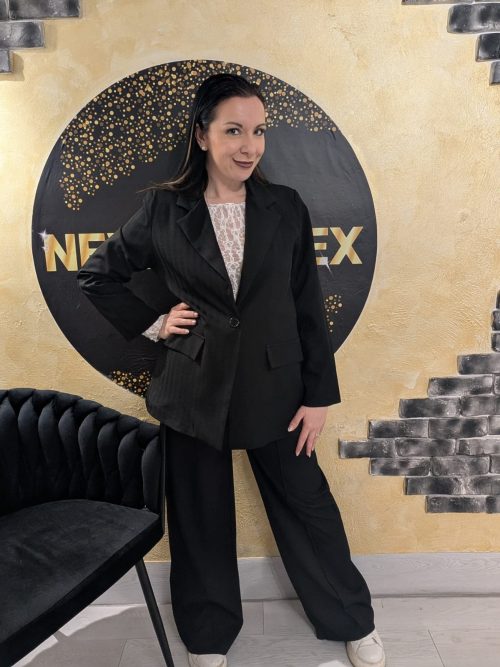 TAILLEUR GESSATO TONO SU TONO BLACK