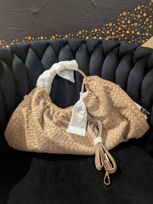 BORSA CON MANICO IN METALLO ORO