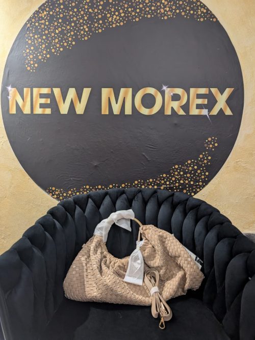 BORSA CON MANICO IN METALLO ORO