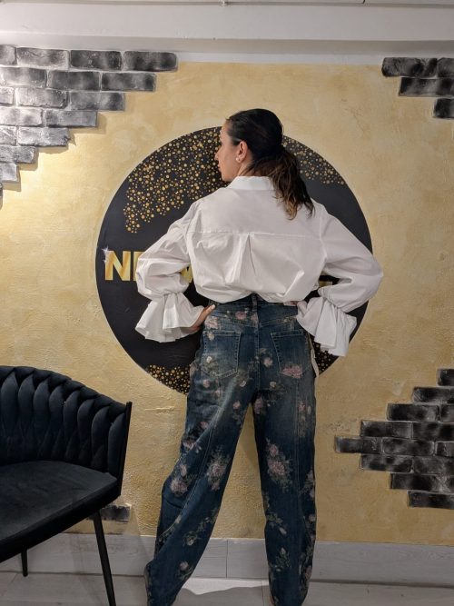 JEANS BLU CON FIORI