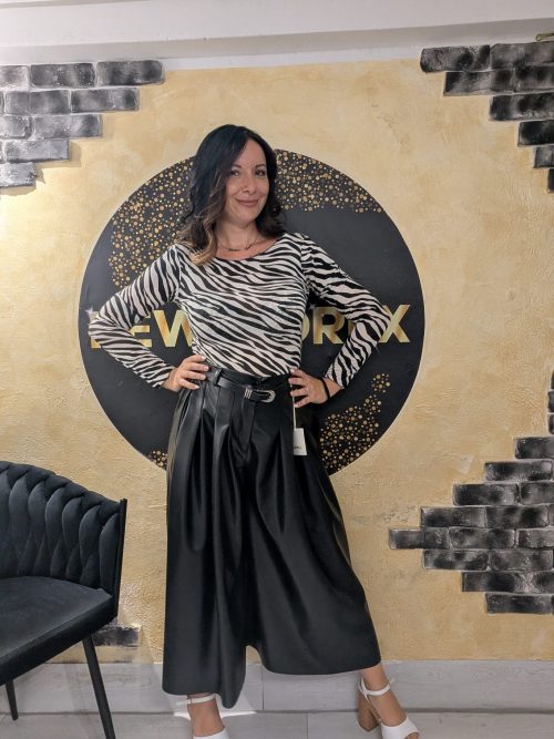 PANTALONE PALAZZO ECOPELLE